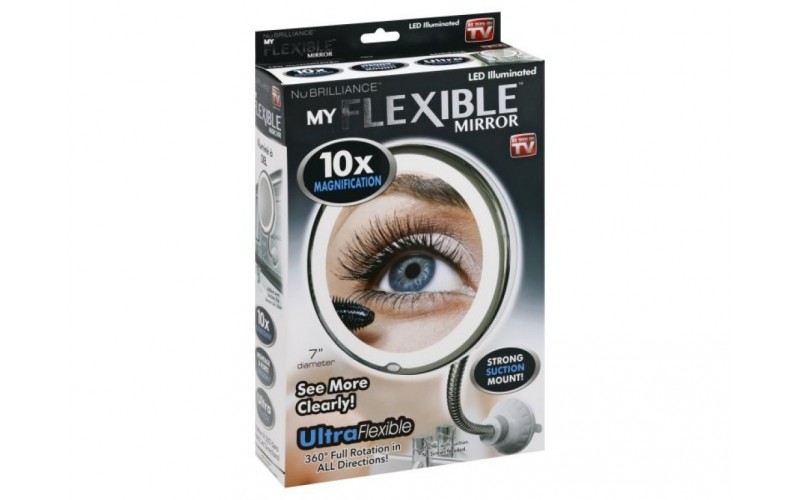 Esnek Işıklı Çerçeveli Flexıble 10x Zoomlu Makyaj Aynası