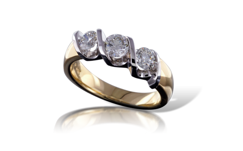 14KT Gold Two-Piece Wedding Set